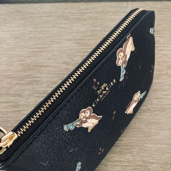 New Coach Penguin Black Wristlet Wallet - Picture 4 of 7